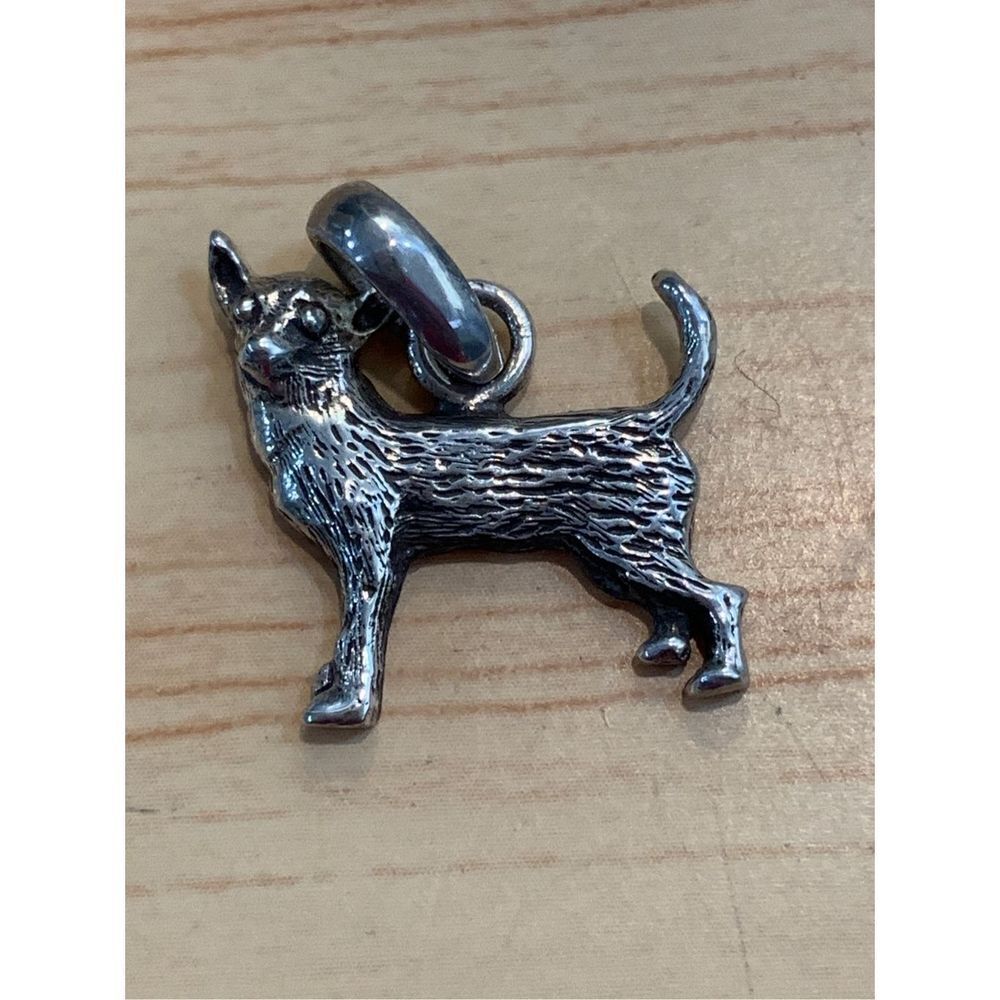 .925 Chihuahua Dog Sterling Silver Jewelry Charm #family pet